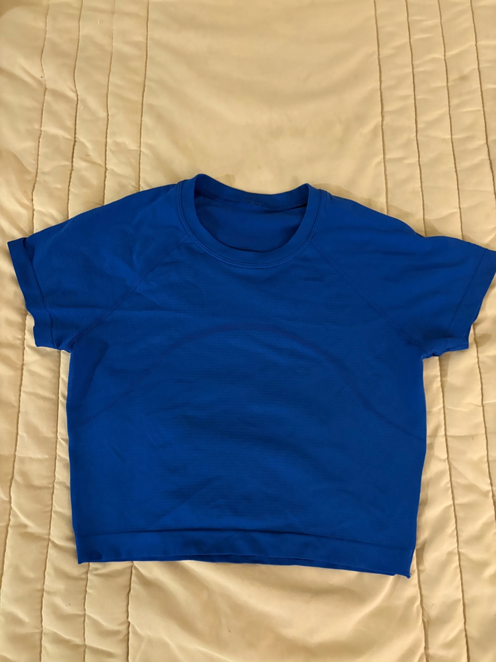 Lululemon Cobalt Blue Swiftly Tech Cropped Short-Sleeve Shirt 2.0 - Picture 2 of 3